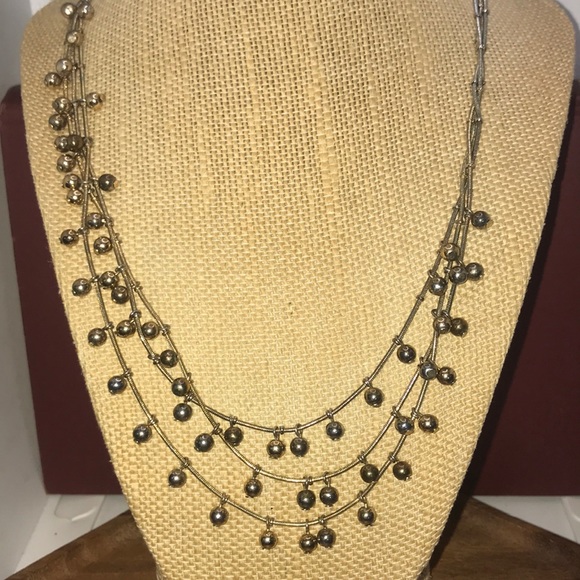 Anne Klein Silver Gold Tone Necklace 